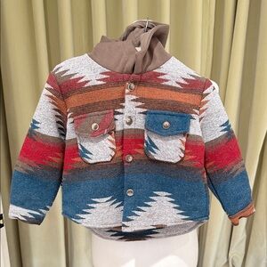NWOT - Olive + Scout - Boys Aidan Hooded Sweater/Jacket - Aztec - Size: 3T